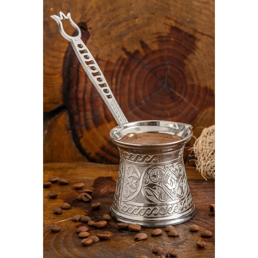 Zamak 3 Kahve Cezvesi Gümüş Renk 140 ml. 2-3 Kişilik