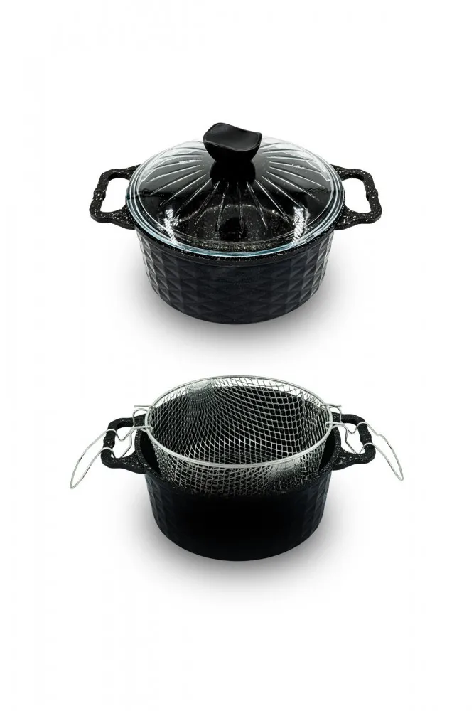 Polochef Döküm Granit Kızartma Tenceresi Fritöz 24 cm