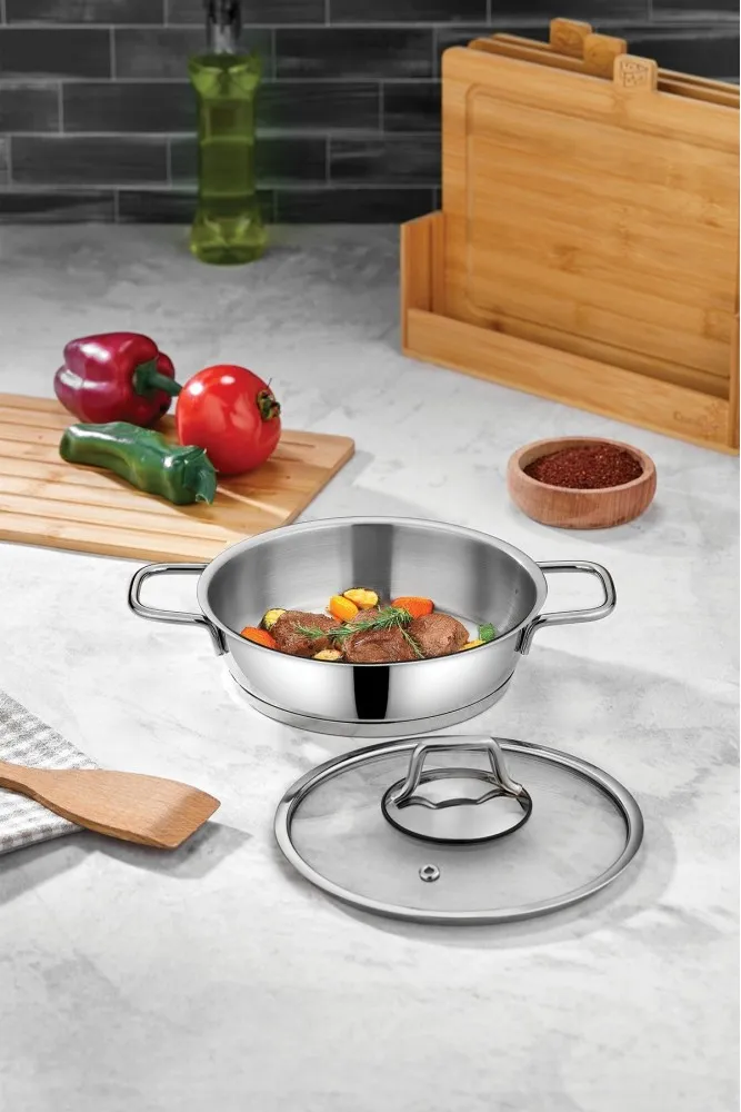 Paslanmaz Çelik Sahan 18 cm - Gümüş