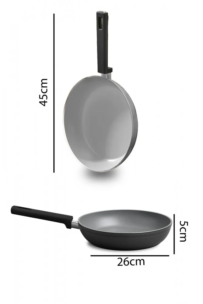 Vista Seramik 7 Parça Tencere Seti Gri (20-24-26-26 cm)