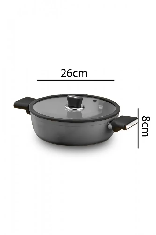 Vista Seramik 7 Parça Tencere Seti Gri (20-24-26-26 cm)