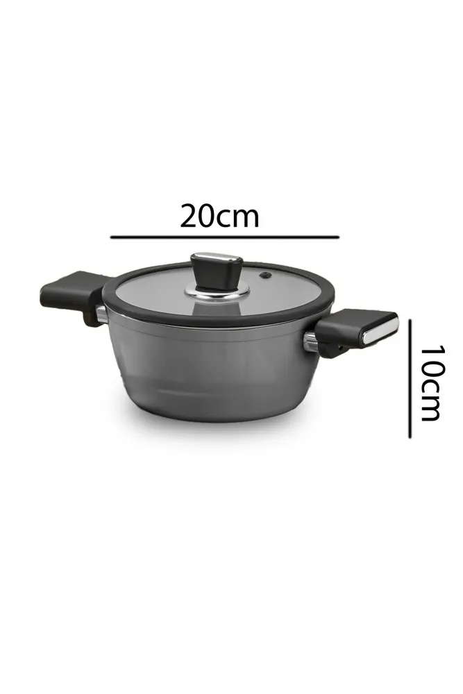 Vista Seramik 7 Parça Tencere Seti Gri (20-24-26-26 cm)