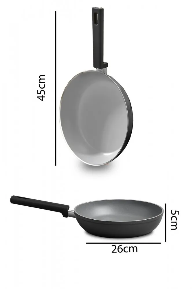Vista Seramik 7 Parça Tencere Seti  Siyah (20-24-26-26 cm)