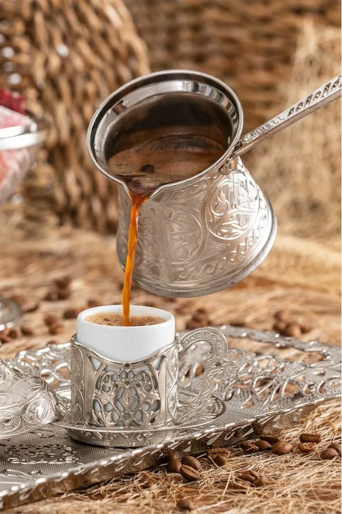 Zamak 3 Kahve Cezvesi Gümüş Renk 140 ml. 2-3 Kişilik