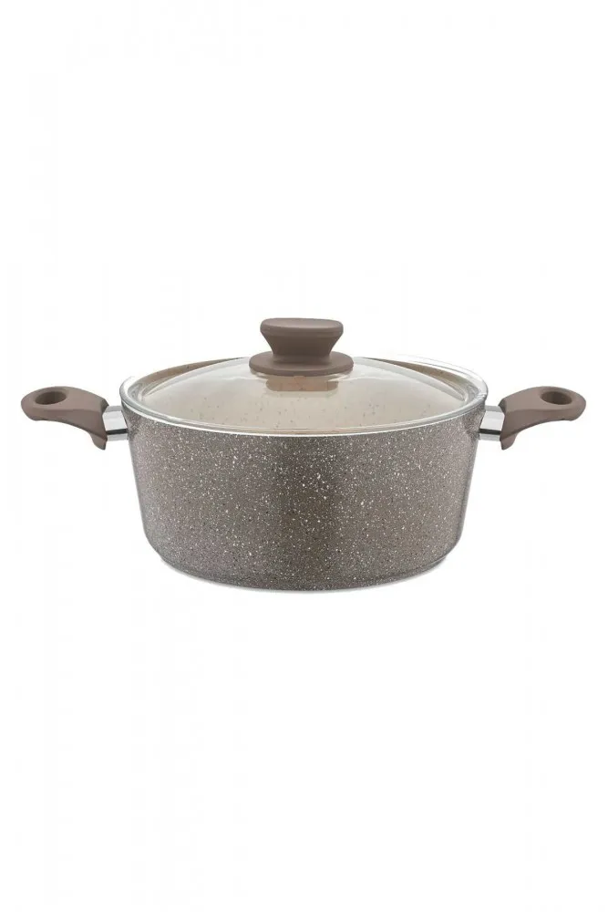 Panamera Granit Derin Tencere 22 cm Kahverengi