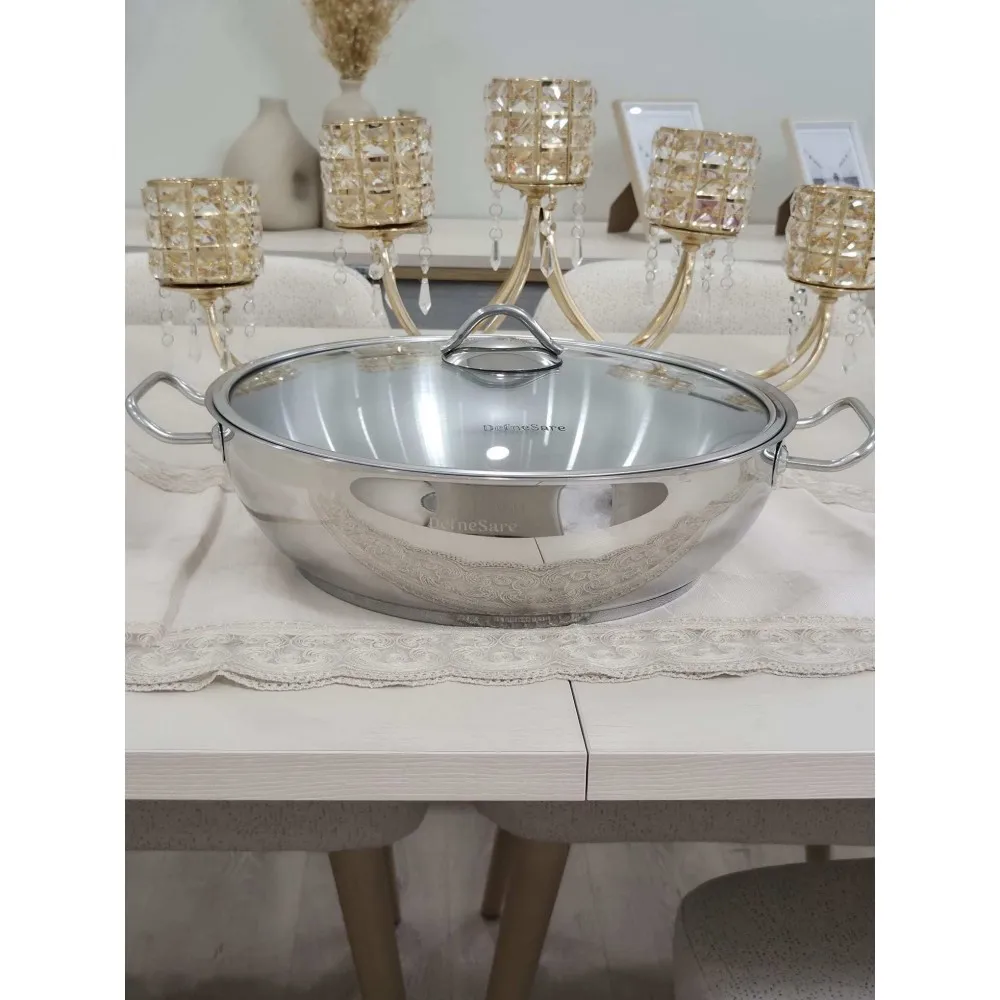 DefneSARE ÇELİK TENCERE 30 CM BASIK YAYVAN