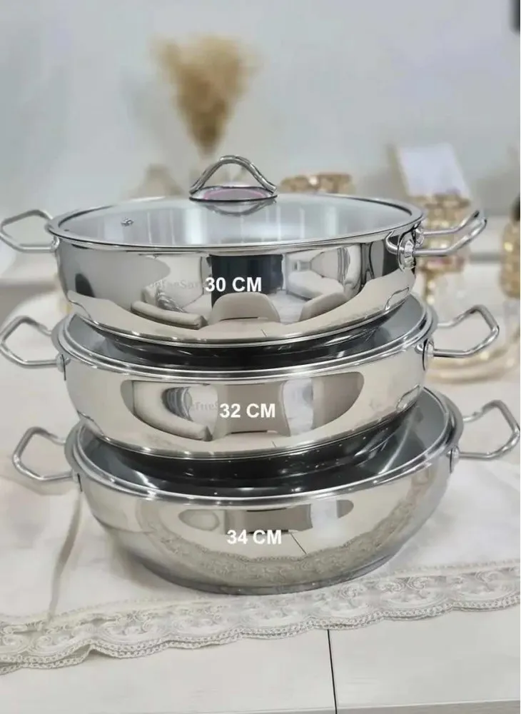 DefneSARE ÇELİK TENCERE 30 CM BASIK YAYVAN