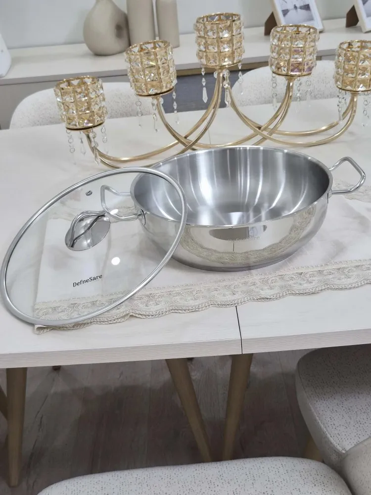 DefneSARE ÇELİK TENCERE 30 CM BASIK YAYVAN