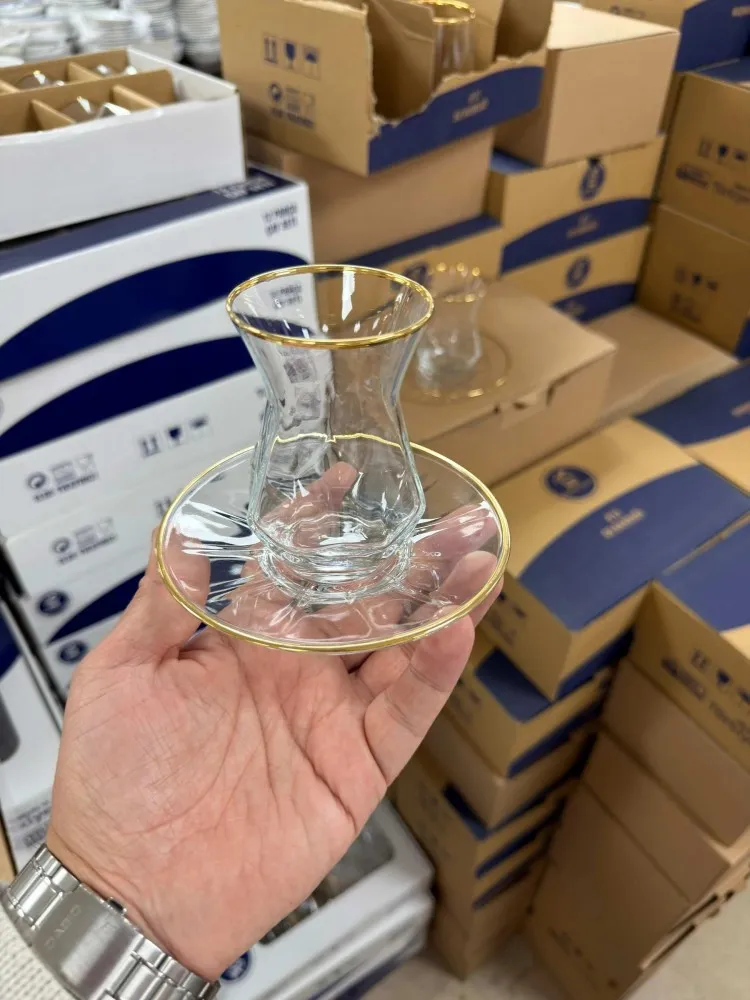 DefneSare Gold Detaylı 6 lı çay seti