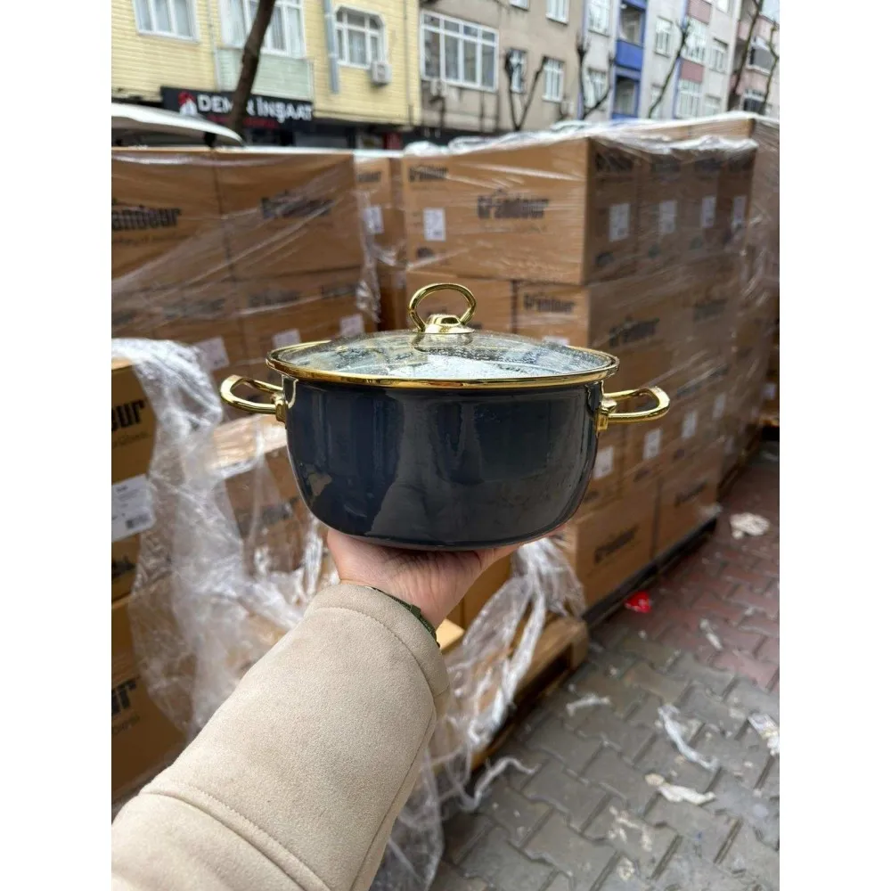 EMAYE KIZARTMA TENCERESİ 22 CM (FÜME) EMAYE KIZARTMA TENCERESİ 22 CM (FÜME)