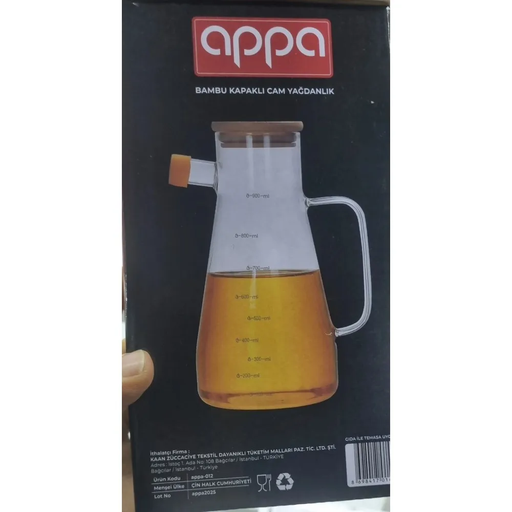 APPA bambu kapaklı 900 ml yağdanlık