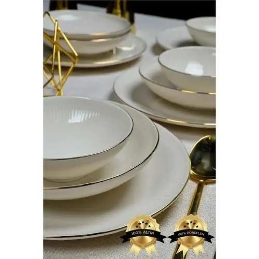 FARİKA FİF GOLD MODEL 24 PARÇA PORSELEN YEMEK TAKIMI FARİKA FİF GOLD MODEL 24 PARÇA PORSELEN YEMEK TAKIMI