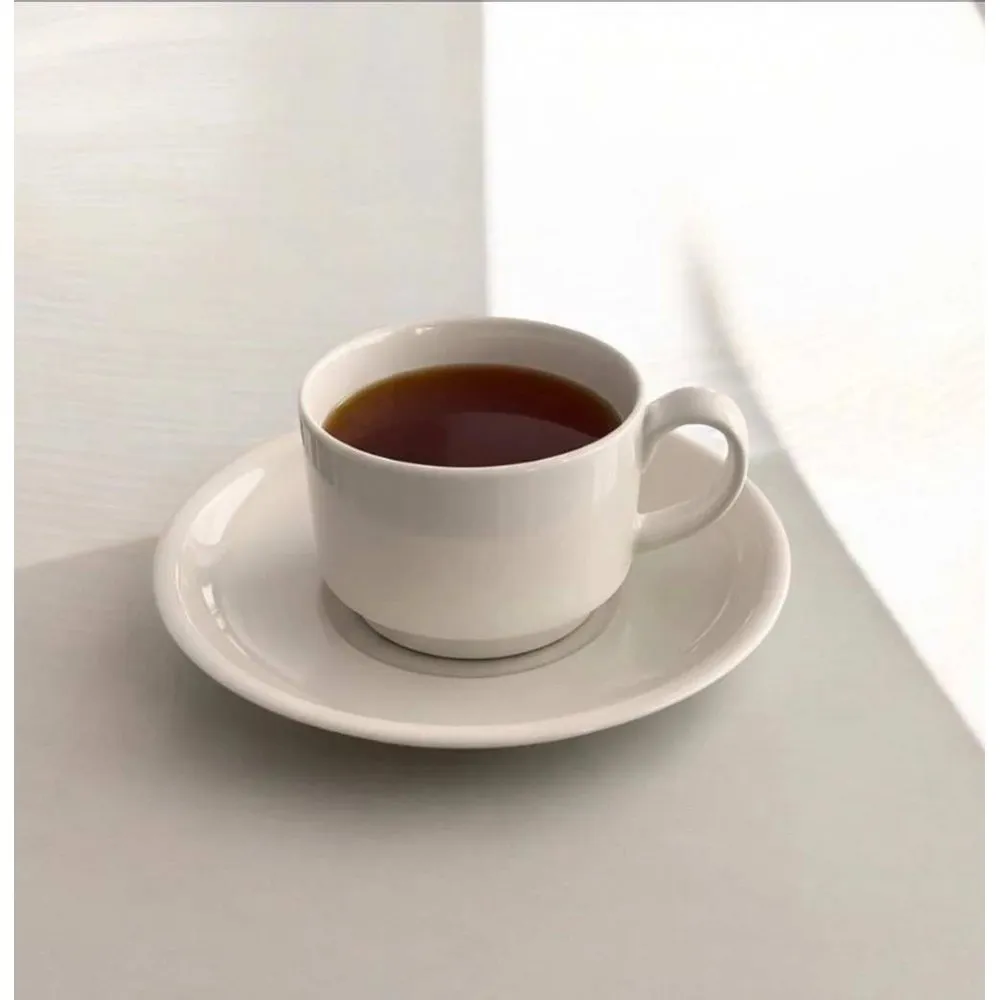 GÜRAL PORSELEN  6 KİŞİLİK  12 PARÇA 230 CC ÇAY FİNCANI KREM
