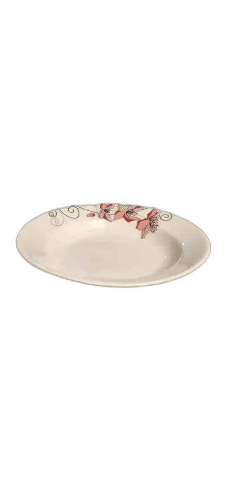 GÜRAL PORSELEN 6 ADET PEMBE DESENLİ 19 CM YEMEK TABAĞI KED19CK112448 (BEYAZ)