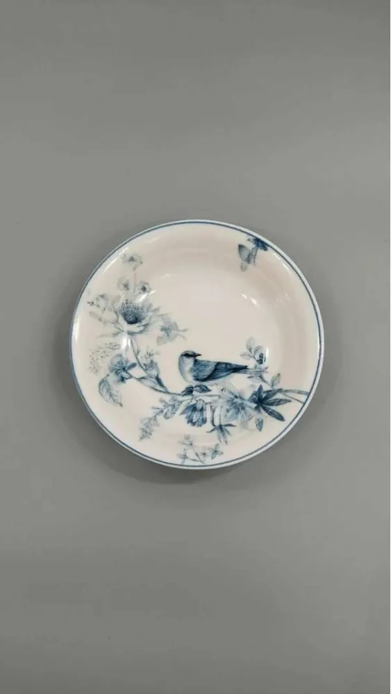 GÜRAL PORSELEN 6 ADET SUJE SERİSİ 19 CM ÇUKUR YEMEK TABAĞI 1891 KUŞLU