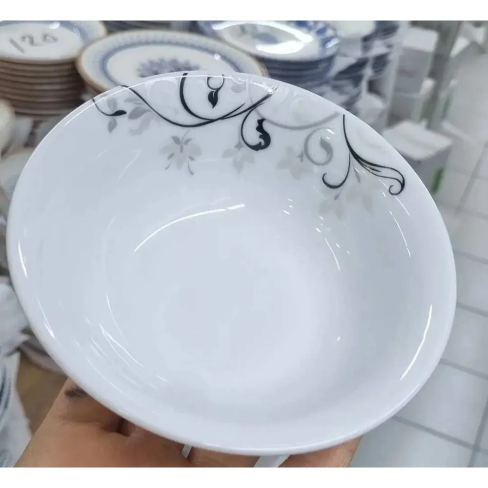 GÜRAL PORSELEN 6 ADETSİYAH DESENLİ ÇORBA KASESİ KEO14KK12442 (BEYAZ)