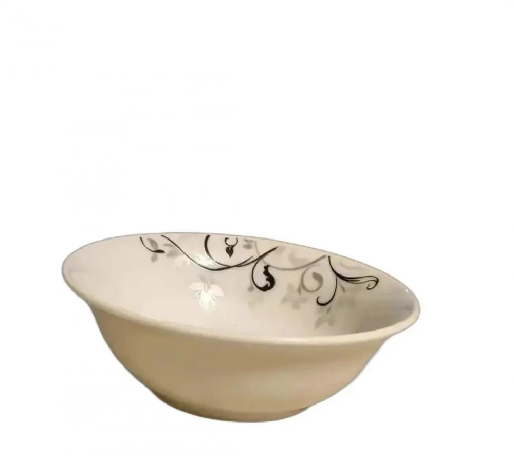 GÜRAL PORSELEN 6 ADETSİYAH DESENLİ ÇORBA KASESİ KEO14KK12442 (BEYAZ)