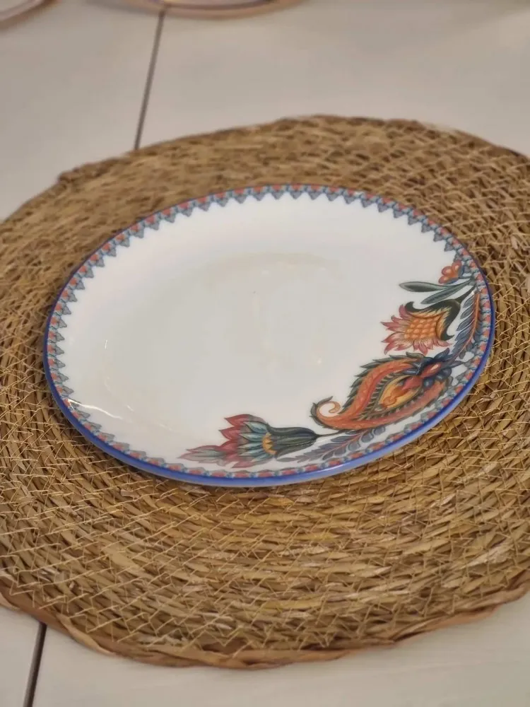GÜRAL PORSELEN SUJE LALE DESEN 19 CM PASTA(6 ADET)