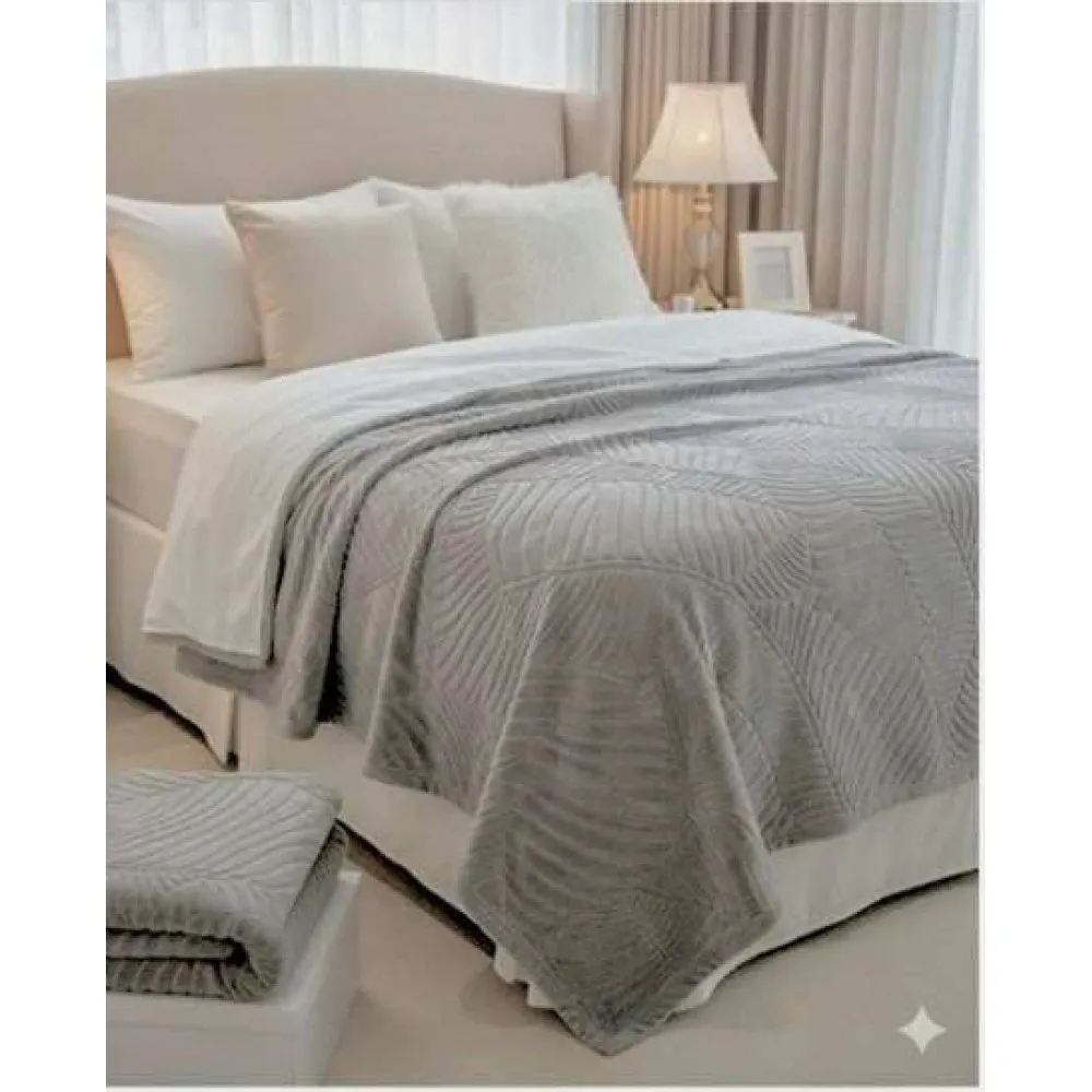 MERİNOS ÇİFT KİŞİLİK BATTANİYE ELAGANS MODEL AÇIK GRİ