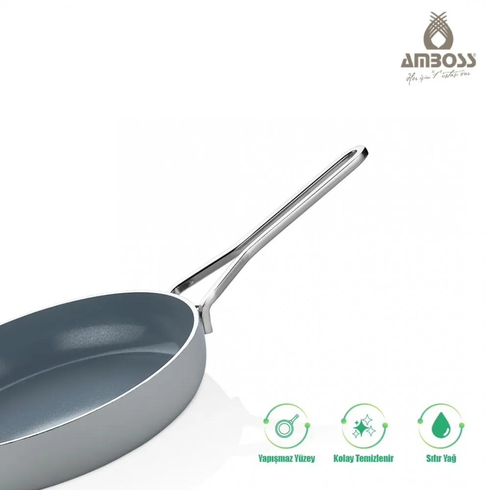 Amboss Sera Nova Seramik Yanmaz Yapışmaz Tava 28 cm – Gri