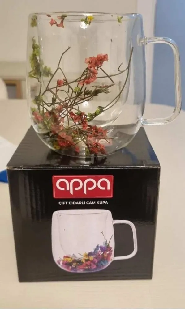 ÇİFT ÇIDARLI CAM KUPA APPA-011