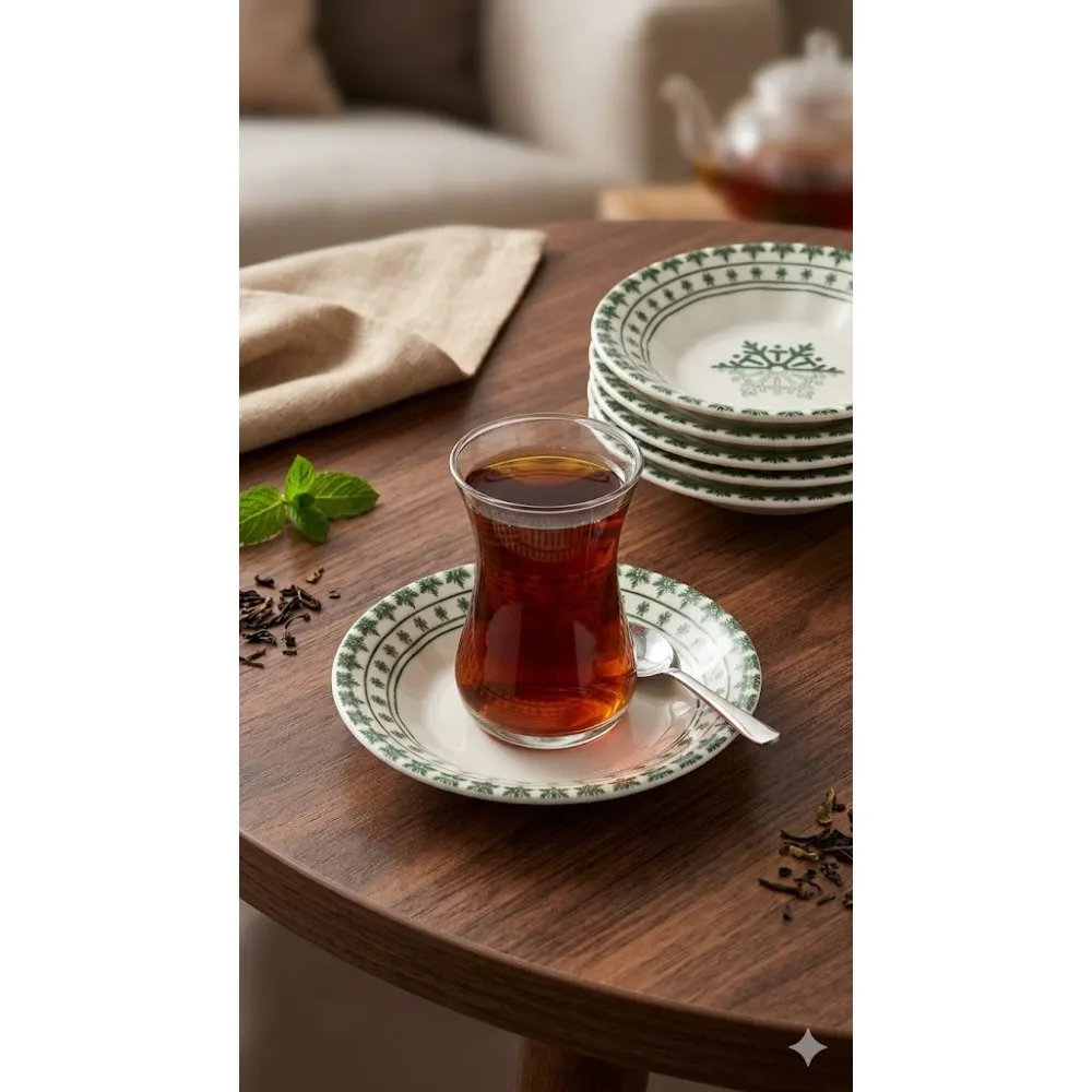 FARİKA PORSELEN 6 ADET DİJİTAL ÇAY TABAĞI, YEŞİL FARİKA PORSELEN 6 ADET DİJİTAL ÇAY TABAĞI, YEŞİL